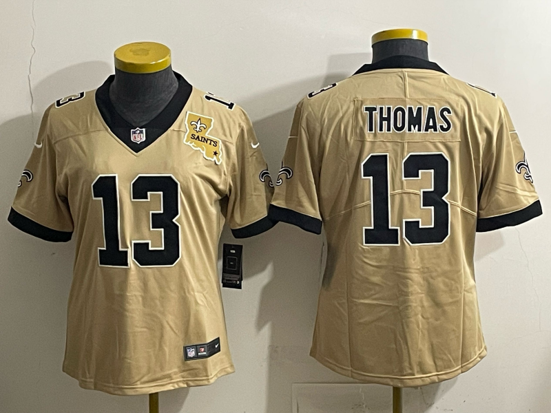 Youth 2025 New Orleans Saints 13 Thomas golden Limited NFL Jersey style 04